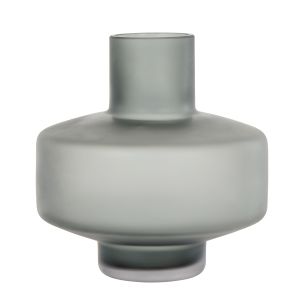 Amalfi Jasper Glass Vase Matte Grey 21x21x21cm