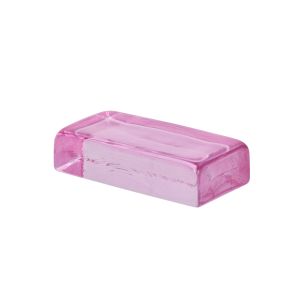 Amalfi Bernard Glass Brick Sculpture Pink 20.2x10x5cm