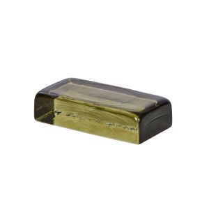 Amalfi Bernard Glass Brick Sculpture Green 20.2x10x5cm