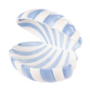 Emporium Zona Clam Dish White & Blue 12.5x12.5x12cm