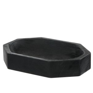 Amalfi Lyra Wooden Tray Black 23x23x17cm