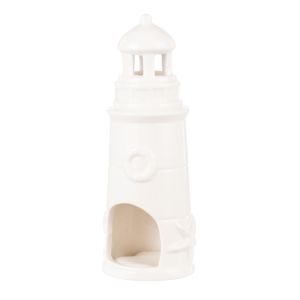 Emporium Landry Tealight Holder Matte White 6.5x6.5x17.7cm