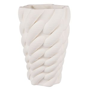 Amalfi Reilly 3D Printed Vessel Matte White 18x18x28cm