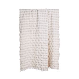 Amalfi Ridge Waffle Throw Ivory 170x130x1cm