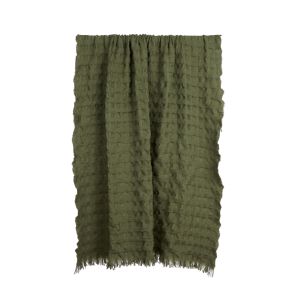 Amalfi Ridge Waffle Throw Green 170x130x1cm