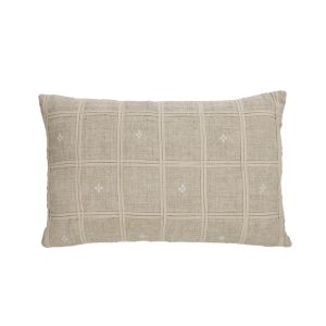 Society Home Clem Check Cushion Natural 40x60x10cm