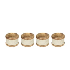 Amalfi Finn Napkin Rings 4pcs Set Natural & Brown 3.5x5x5cm