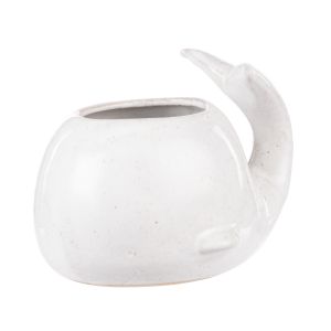 Emporium Whale Pot Reactive White 16x12x11cm