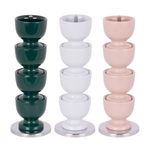 Zeal Stack and Store Egg Cups 4pcs Set 3 Assorted Forest Blush 7x7x19cm