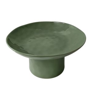 Grand Designs Kitchen Serano Footed Serving Bowl Textured Green 23x23x4cm