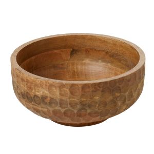 Grand Designs Carved Wooden Bowl Natural 30x30x15cm