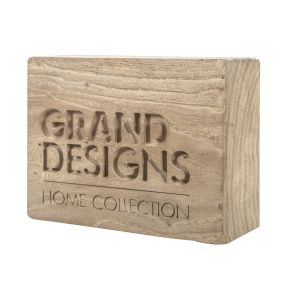 Grand Designs Wooden GD Branding Block Natural 10x26cm