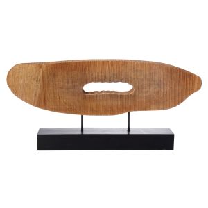 Grand Designs Natural Mango Wood Sculpture on Stand Natural & Black 32.5x9.5x73cm