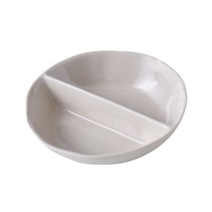 Grand Designs Kitchen Serano Dual Condiment Bowl Textured Cream 18x18x6cm