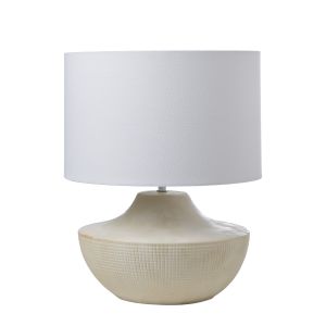 Grand Designs Ceramic Scalloped Table Lamp White 50x20x65cm
