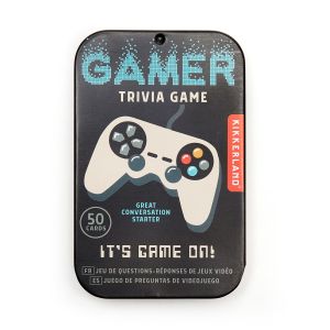 Kikkerland Gamer Trivia Tin Multi-Coloured 6x1.75x9.5cm