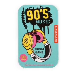 Kikkerland 90’s Music Trivia Tin Multi-Coloured 6x1.75x9.5cm