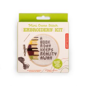 Kikkerland Books Mini Cross Stitch Embroidery Multi-Coloured 8x1.5x8cm