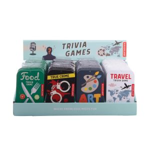 Kikkerland Trivia Tin Display (Holds 40pcs) - Display Only Green 26.5x19.5x14.5cm