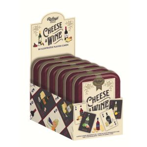 Ridleys Cheese and Wine Playing Cards (6Disp) Multi-Coloured 8x2x10cm