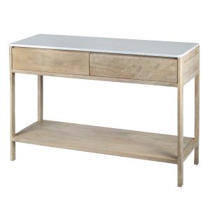 AMALFI Hemley Console Table White/Natural 120x40x80cm