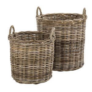 Amalfi Aubusson Baskets 2pcs Set Kubu Grey 40x40x40cm/50x50x50cm