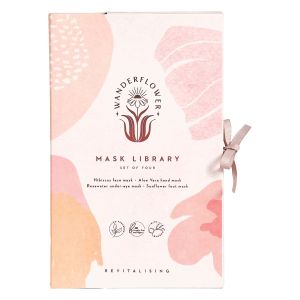 Wanderflower Sheet Mask - Set of 4 Pink 19.5x12x2.2cm
