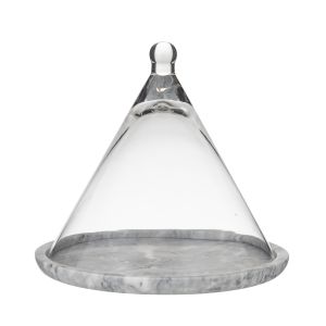 Davis & Waddell Fine Foods Nuvolo Marble Conical Dome Grey/Clear 25x25x24cm