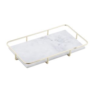 Davis & Waddell Nuvolo Tray with Gold Handles Grey & Gold 32x18.5x4cm