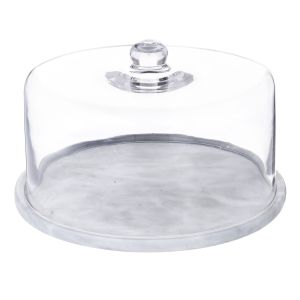 Davis & Waddell Nuvolo Marble Round Dome Grey/Clear 29x18cm