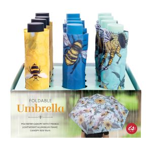 isGift Foldable Umbrella - Bees (3 Asst/12 Disp) Assorted 24x4.5x4.5cm