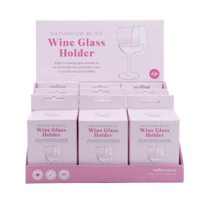 isGift Bathroom Bliss - Wine Glass Holder (9 Disp) White 10x8x6.5cm