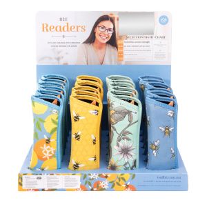 isGift Bee Readers with Printed Pouch (4 Asst/24 Disp) Multi-Coloured 16x5x3cm