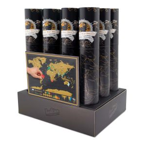 Luckies Scratch Map Deluxe Travel Edition (12Disp) black 42x29.7x0.1cm