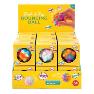 IS GIFT Push & Pop Ball (3Asst/18Disp) Multi-Coloured 7cmdiam