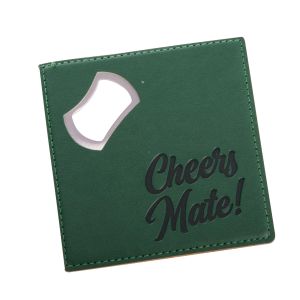 The Australian Collection Cheers Mate Bottle Opener Coaster CDU 12pcs Green 9.5x9.5x0.2cm