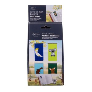 The Australian Collection Aussie Animals Magnetic Bookmarks 4pcs Set - CDU 12pcs Multi-Coloured 3x0.5x6cm