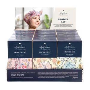 The Australian Collection by isGift Shower Cap - Sally Browne Botanical (3 Asst/12 Disp) Multi-Coloured 10x5x16cm