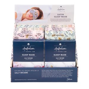 THE AUSTRALIAN COLLECTION by IS GIFT Satin Sleep Mask - Sally Browne Botanical (3Asst/12Disp) Multi-Coloured 1x10x20cm