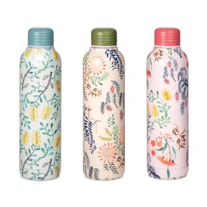THE AUSTRALIAN COLLECTION by IS GIFT Water Bottle 500ml - Sally Browne Botanical (3Asst) Multi-Coloured 25x7cm