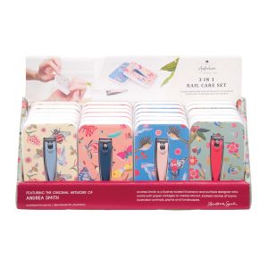 The Australian Collection 3 in 1 Nail Care Set - Andrea Smith (4 Asst/24 Disp) Multi-Coloured 5x8cm