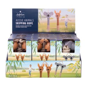 The Australian Collection Aussie Animals Skipping Rope CDU 12pcs/2 Assorted 5.5x4.2x13.1cm