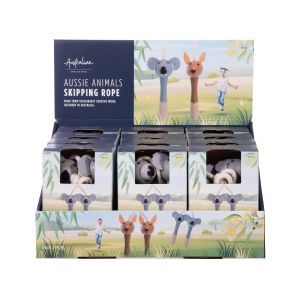 The Australian Collection Aussie Animals Skipping Rope CDU 12pcs/2 Assorted 5.5x4.2x13.1cm