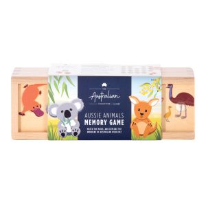The Australian Collection Aussie Animals Wooden Memory Game Assorted Box: 18.8x6.5x3.8cm Chips: 4x0.5cm