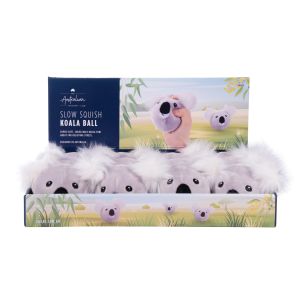 The Australian Collection Slow Squish Ball - Koala CDU 12pcs Grey 9x10x10cm