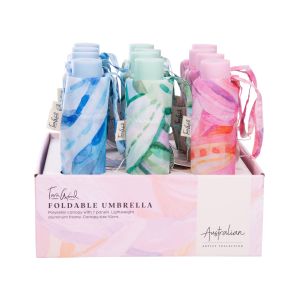 The Australian Collection Foldable Umbrella - Tara Axford CDU 12pcs/3 Assorted 4.5x4.5x24.5cm