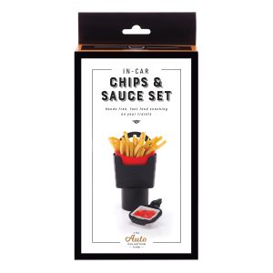 The Auto Collection Car Chip and Sauce Holder Black 10.4x6.8x18.3cm