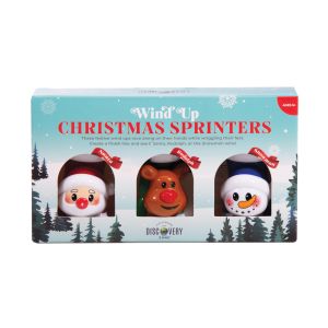 Discovery Zone Wind Up Christmas Sprinters 3pcs Set Multi-Coloured 4x3x6.5 cm