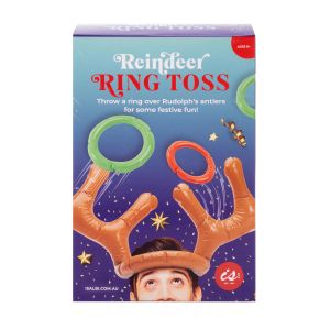 isGift Christmas Reindeer Ring Toss Multi-Coloured Antlers size: 85x25x38cm Rings size: 19cm Dia