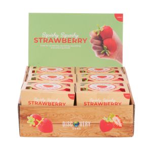 Discovery Zone Squishy Strawberry 4pcs Set - CDU 12pcs Red 4x4x5cm